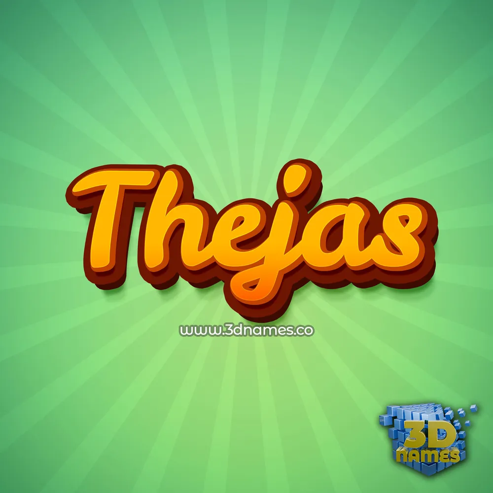 thejas in Green Rays style - 3D name wallpaper