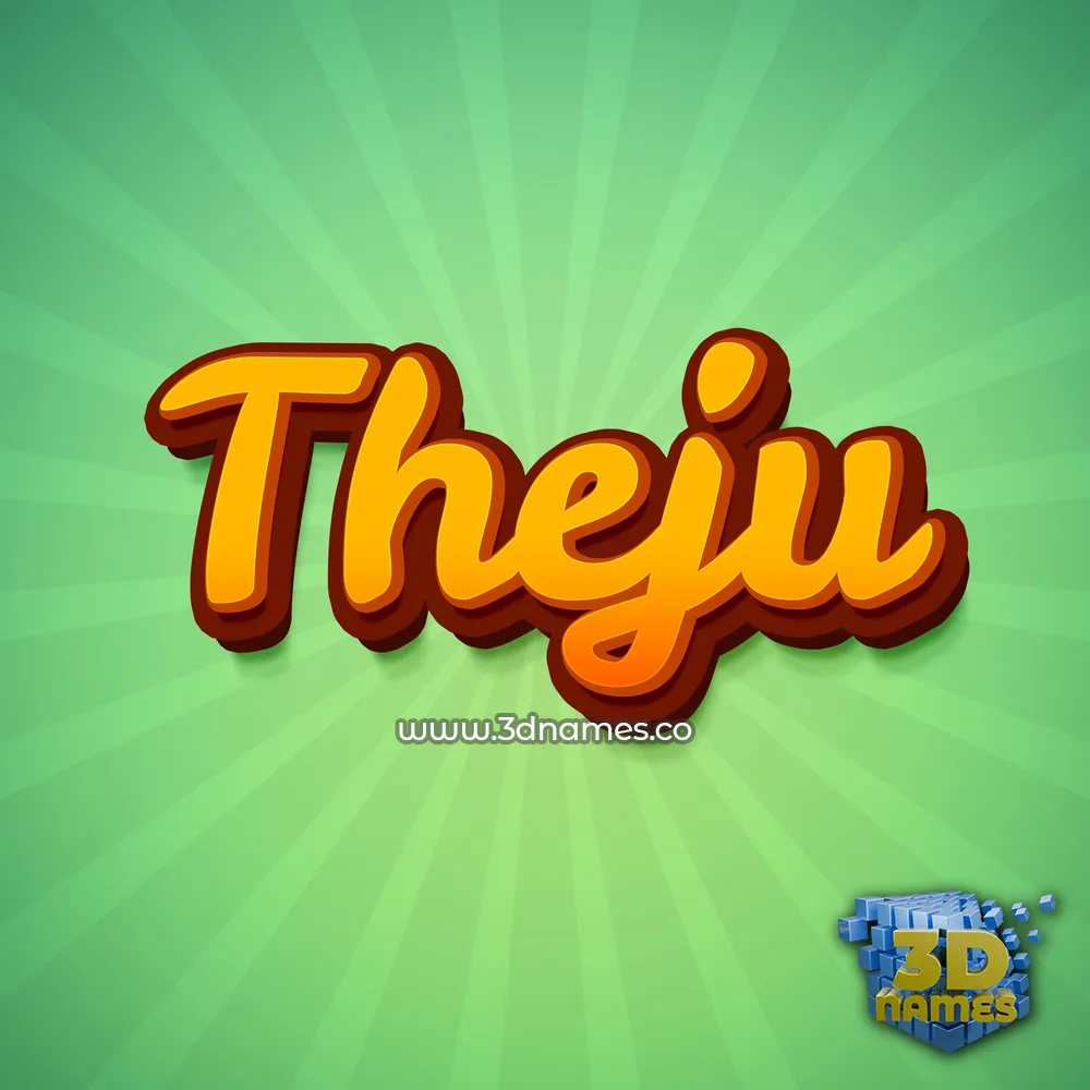 theju in Green Rays style - 3D name wallpaper