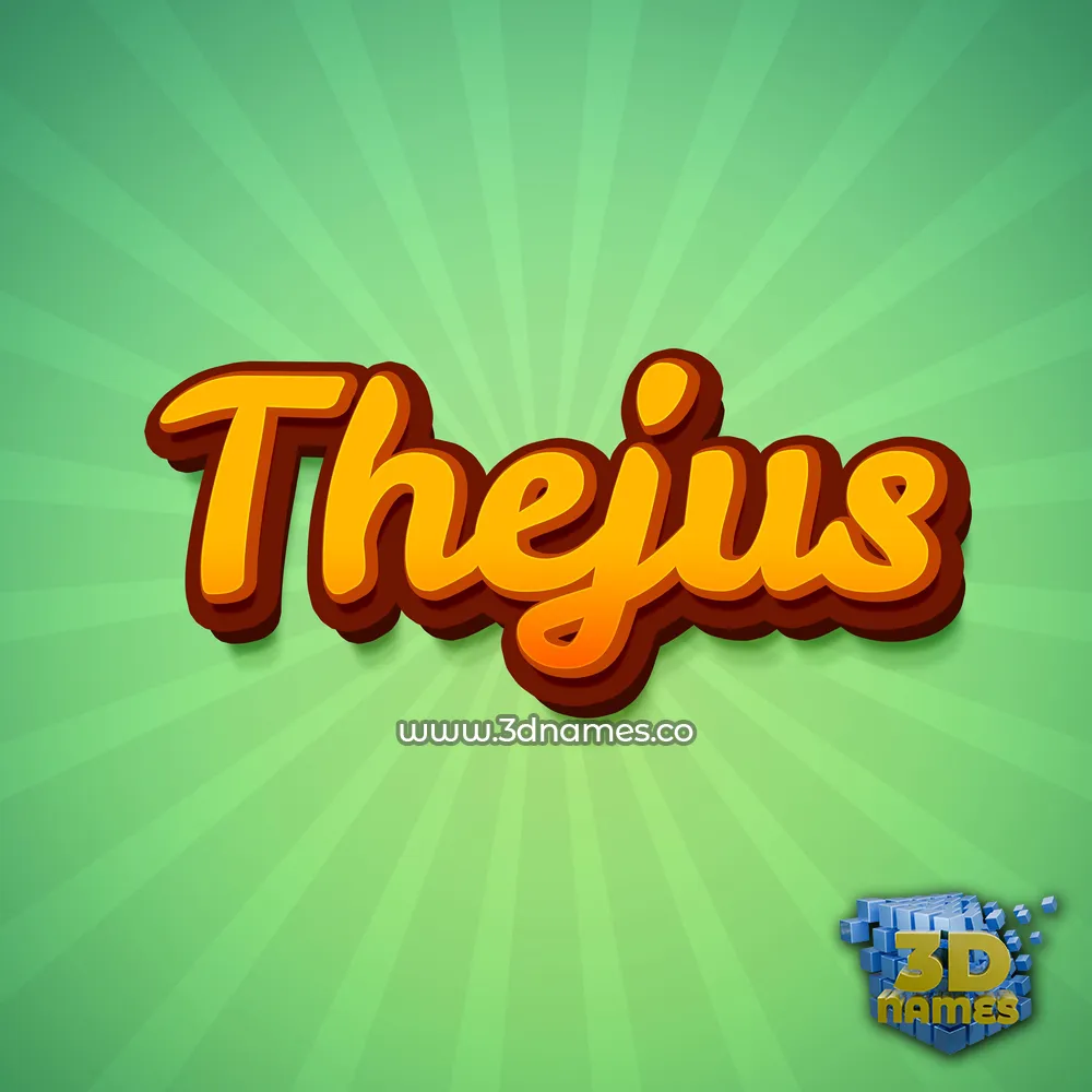 thejus in Green Rays style - 3D name wallpaper