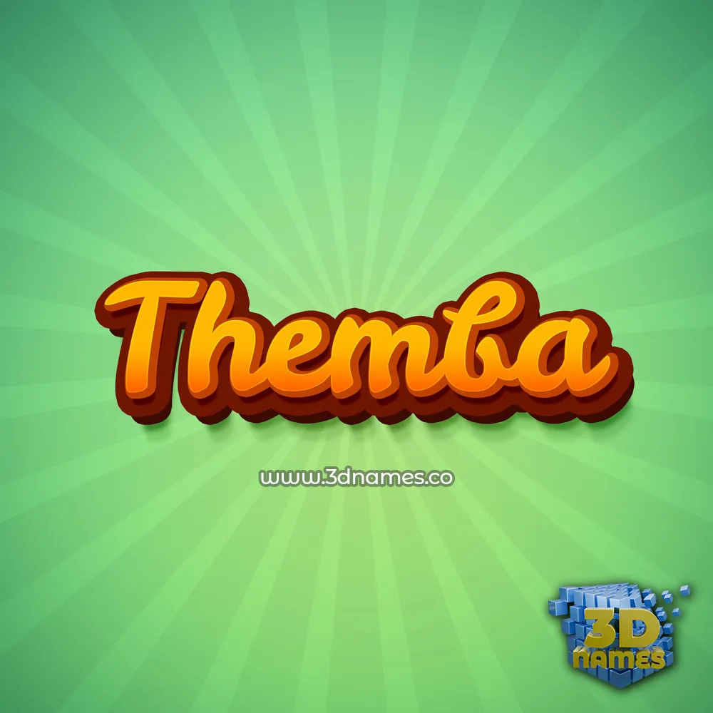 themba in Green Rays style - 3D name wallpaper