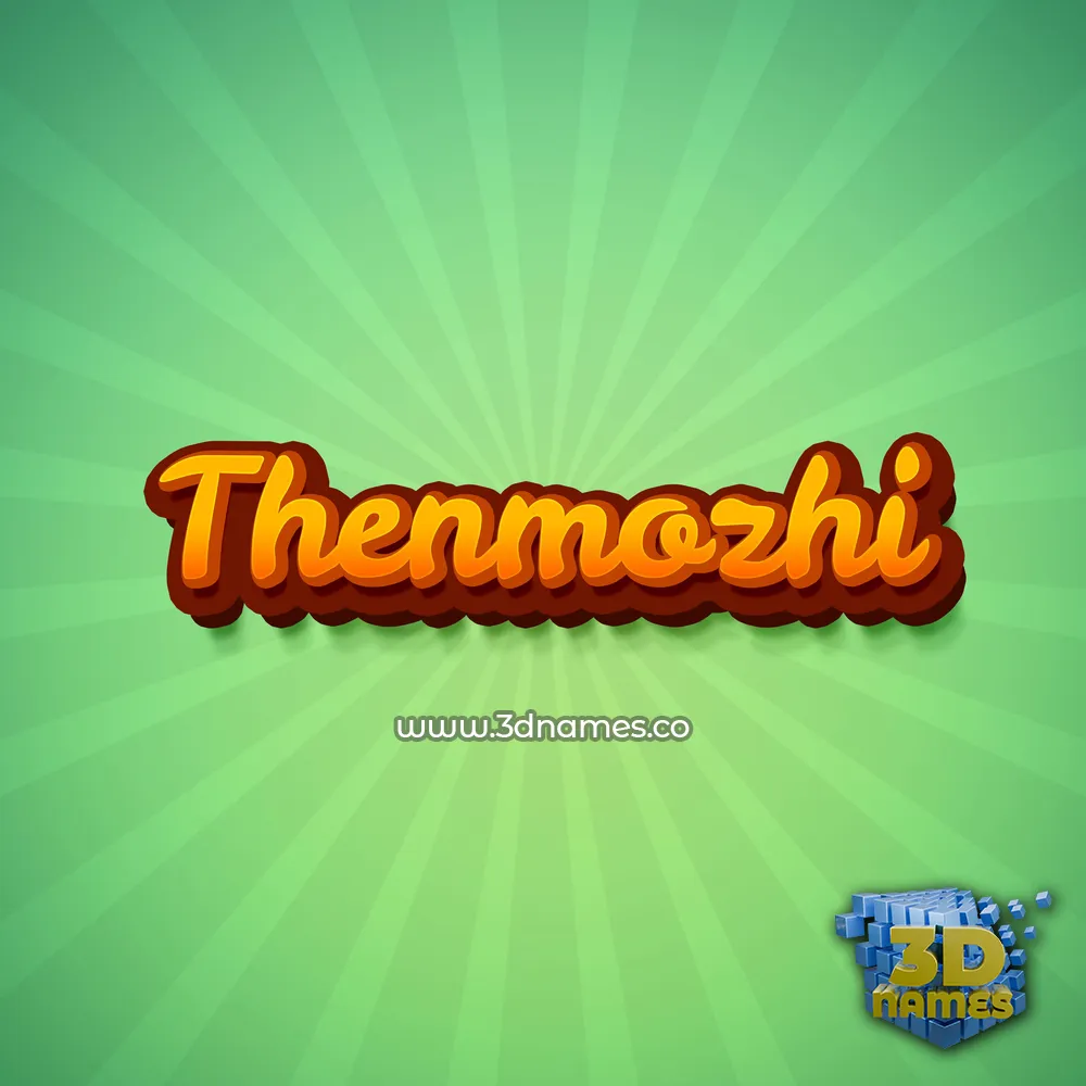 thenmozhi in Green Rays style - 3D name wallpaper