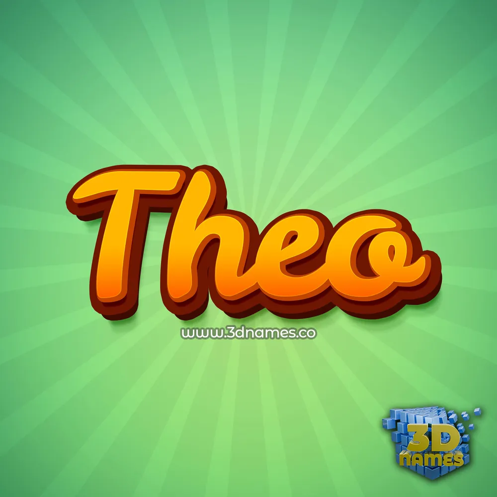 theo in Green Rays style - 3D name wallpaper