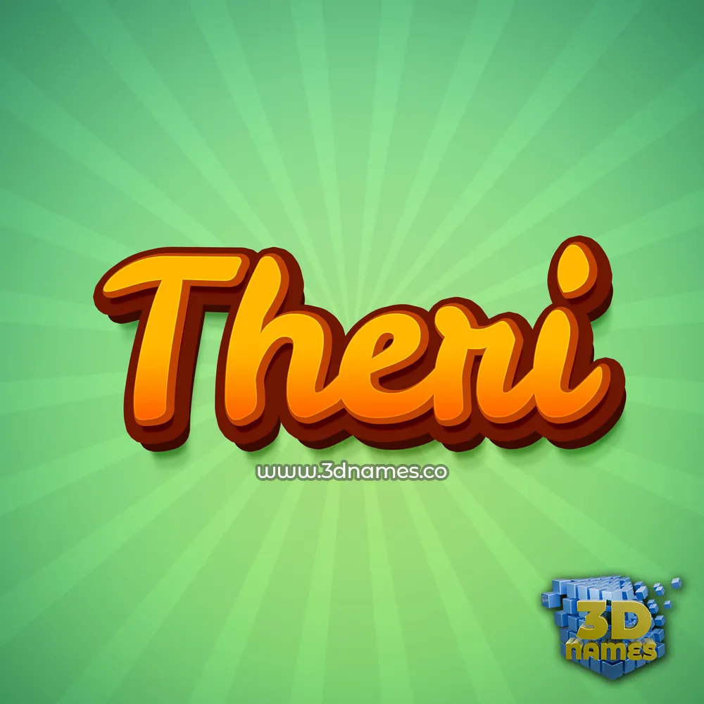theri in Green Rays style - 3D name wallpaper
