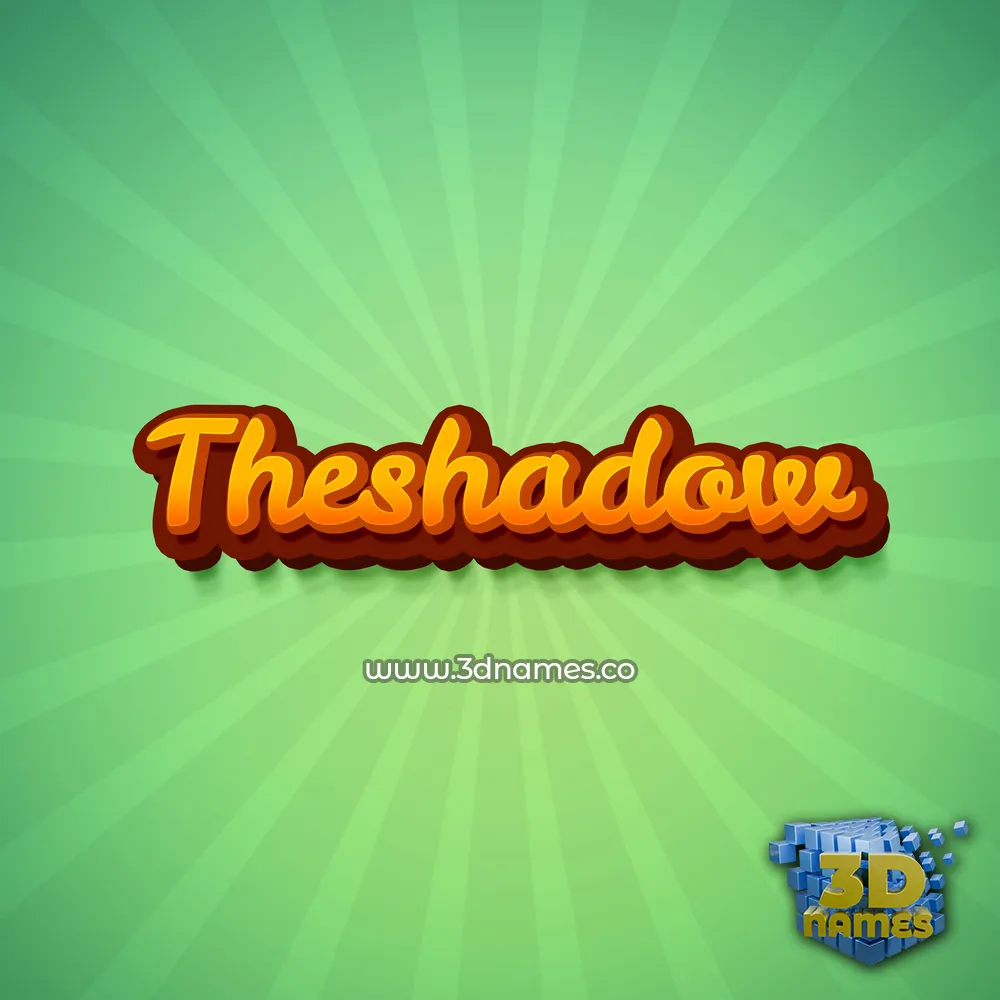 theshadow in Green Rays style - 3D name wallpaper