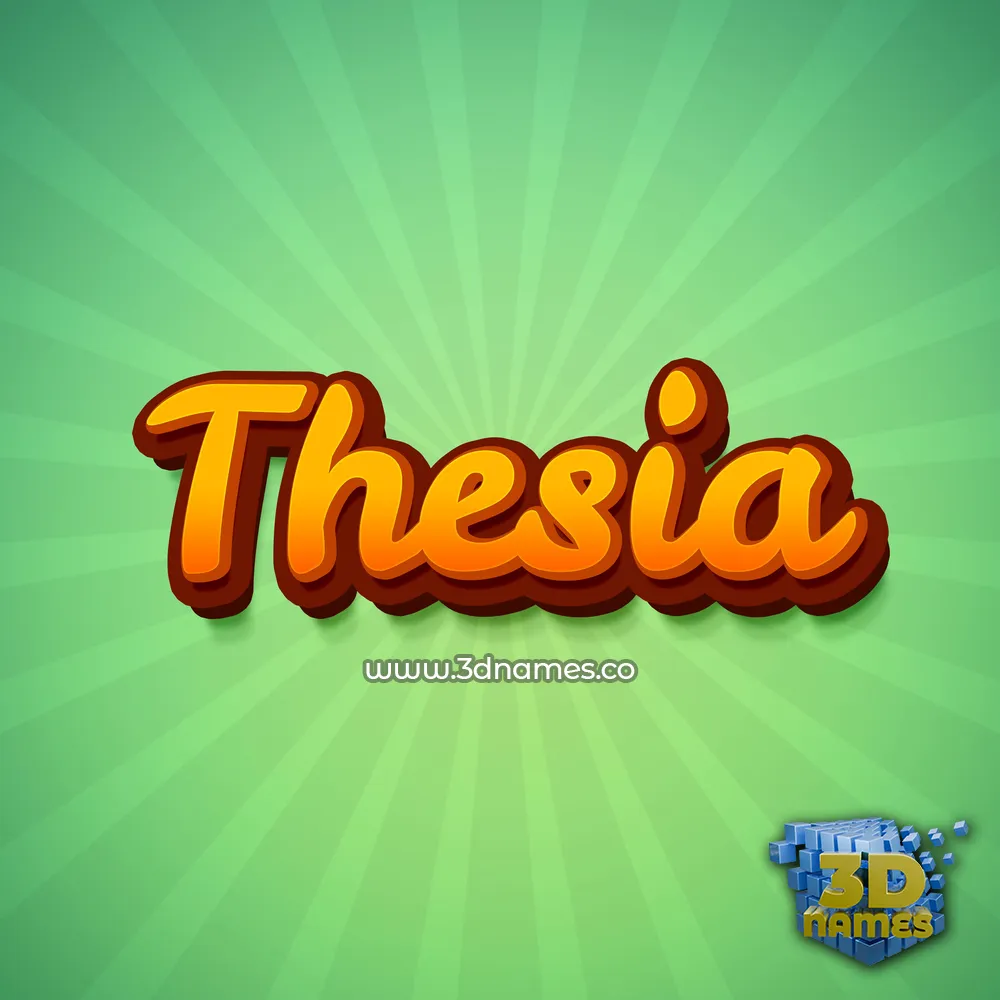 thesia in Green Rays style - 3D name wallpaper