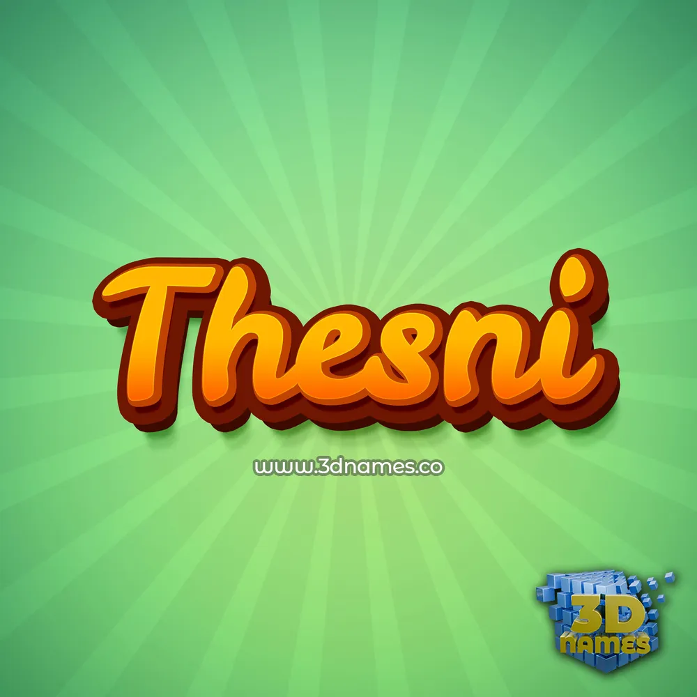 thesni in Green Rays style - 3D name wallpaper
