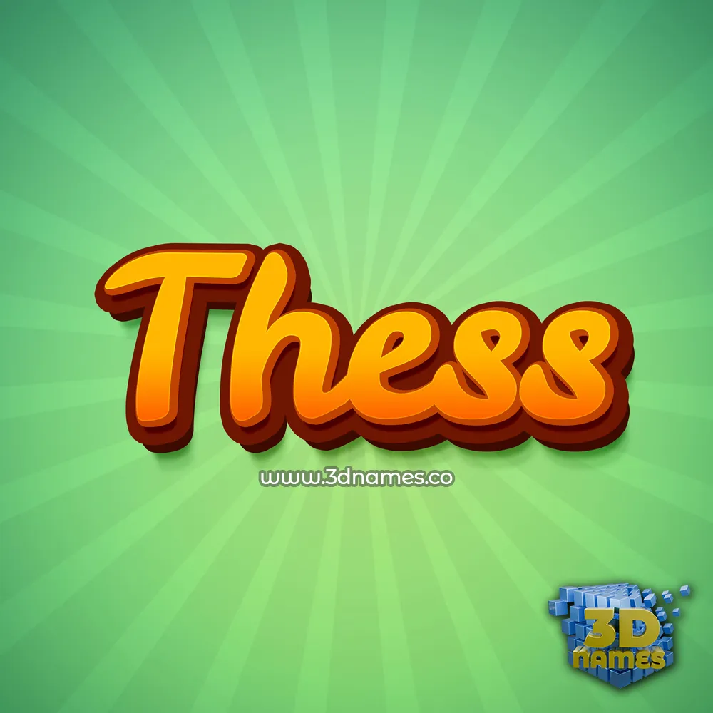 thess in Green Rays style - 3D name wallpaper
