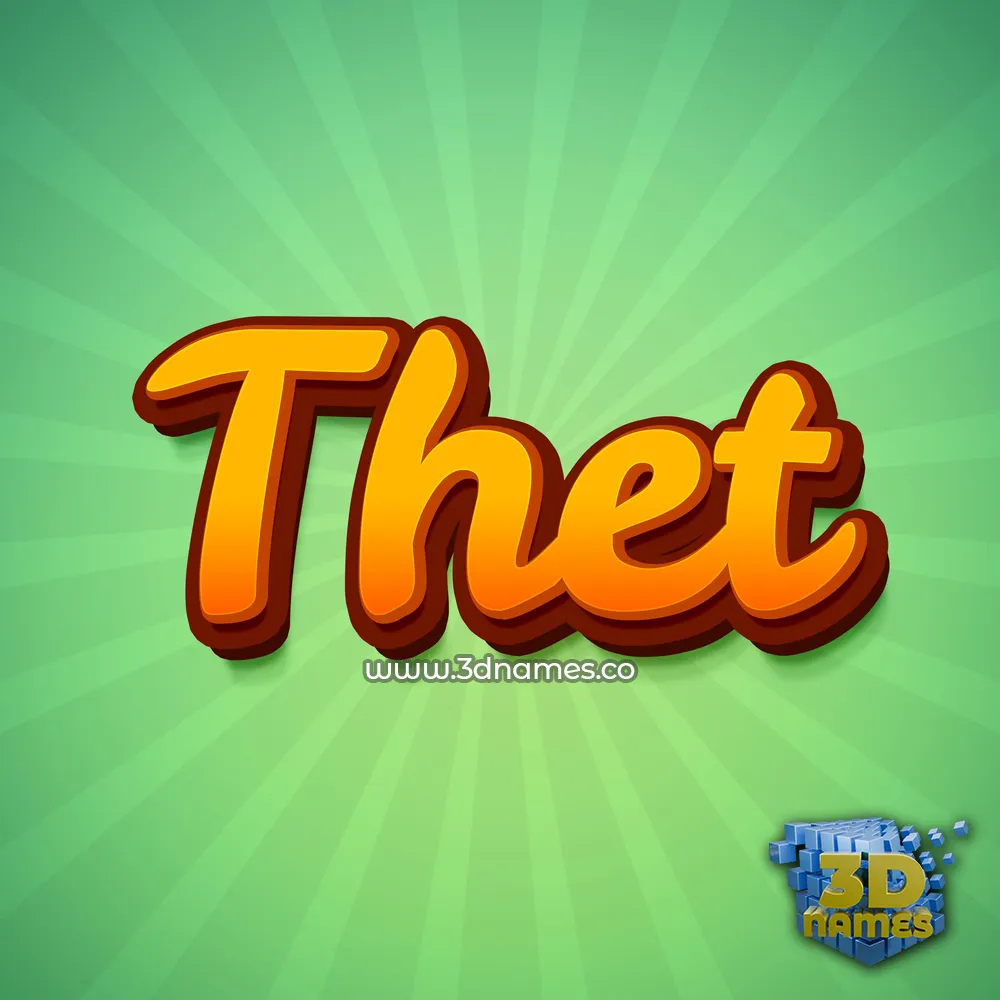 thet in Green Rays style - 3D name wallpaper