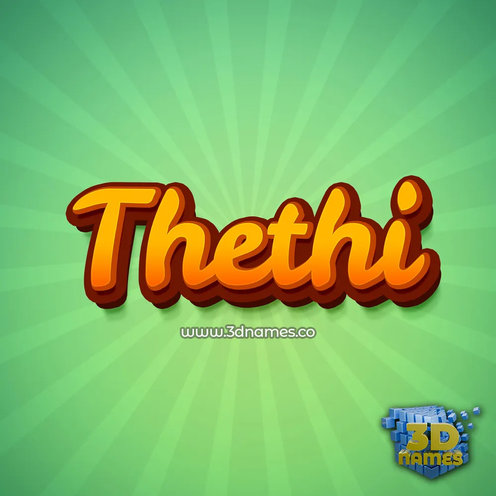 thethi in Green Rays style - 3D name wallpaper
