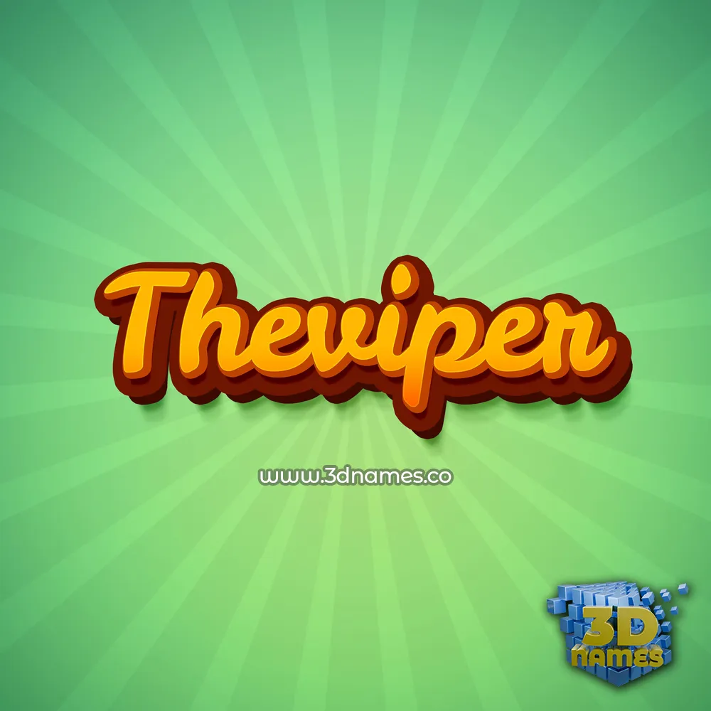 theviper in Green Rays style - 3D name wallpaper