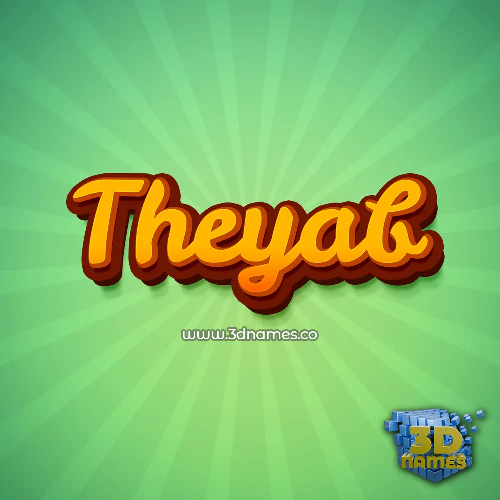 theyab in Green Rays style - 3D name wallpaper
