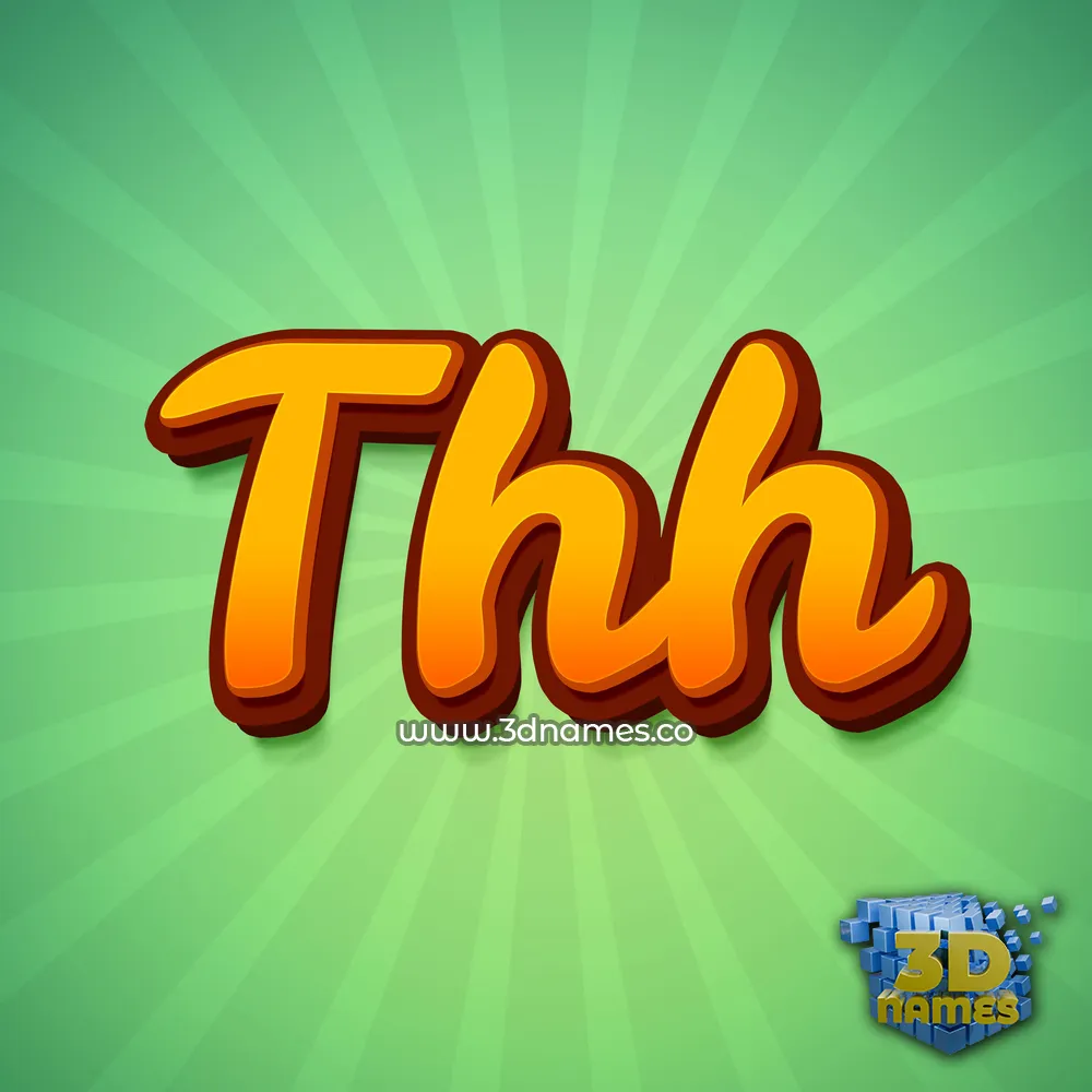 thh in Green Rays style - 3D name wallpaper
