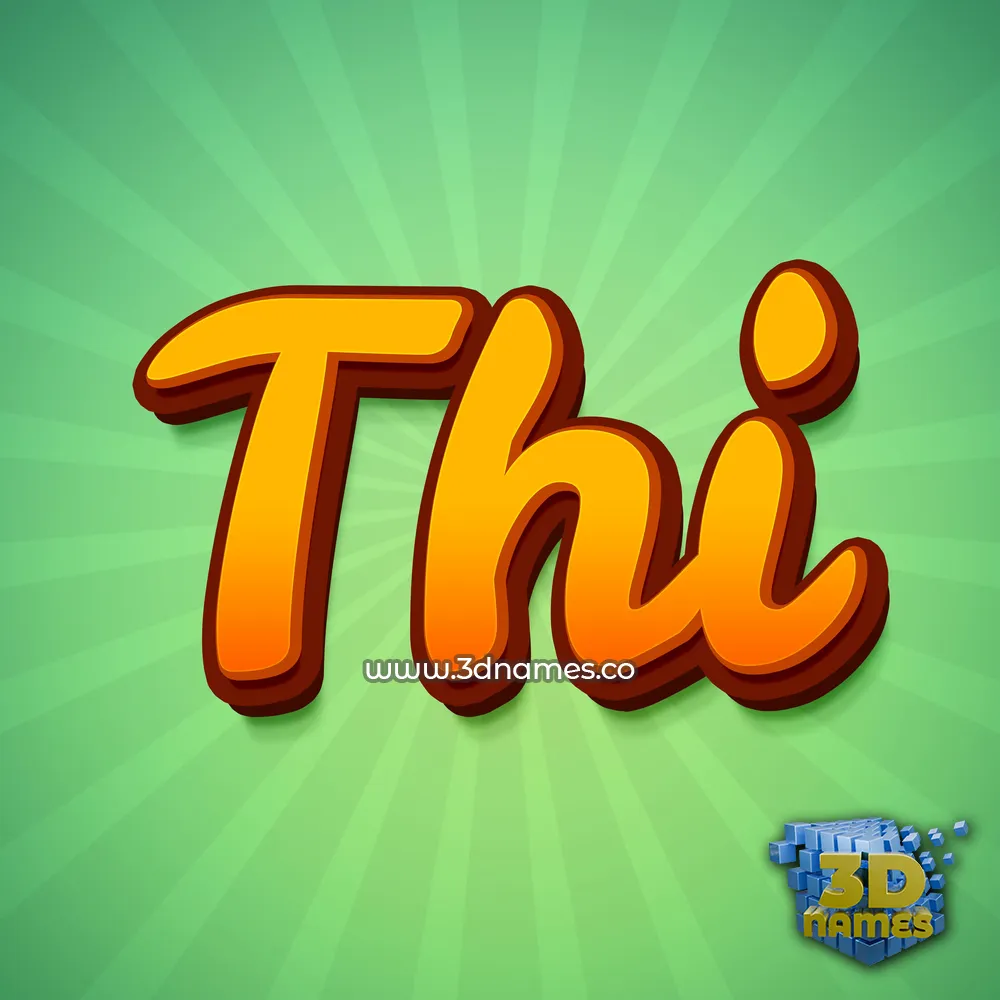 thi in Green Rays style - 3D name wallpaper