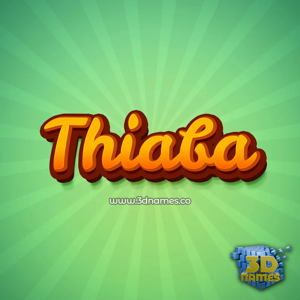 thiaba in Green Rays style - 3D name wallpaper