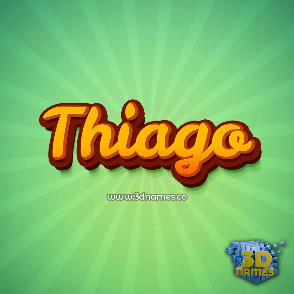thiago in Green Rays style - 3D name wallpaper