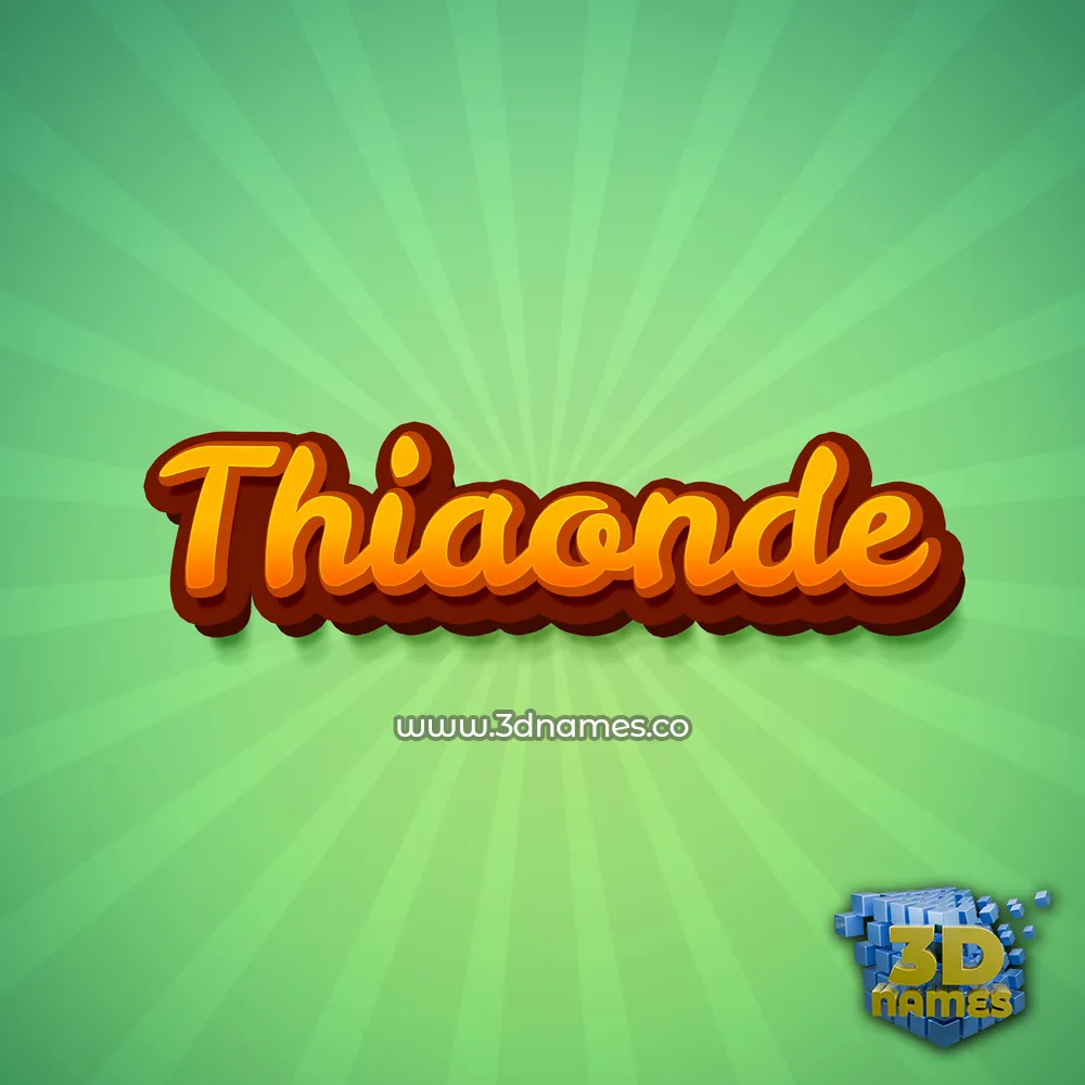 thiaonde in Green Rays style - 3D name wallpaper