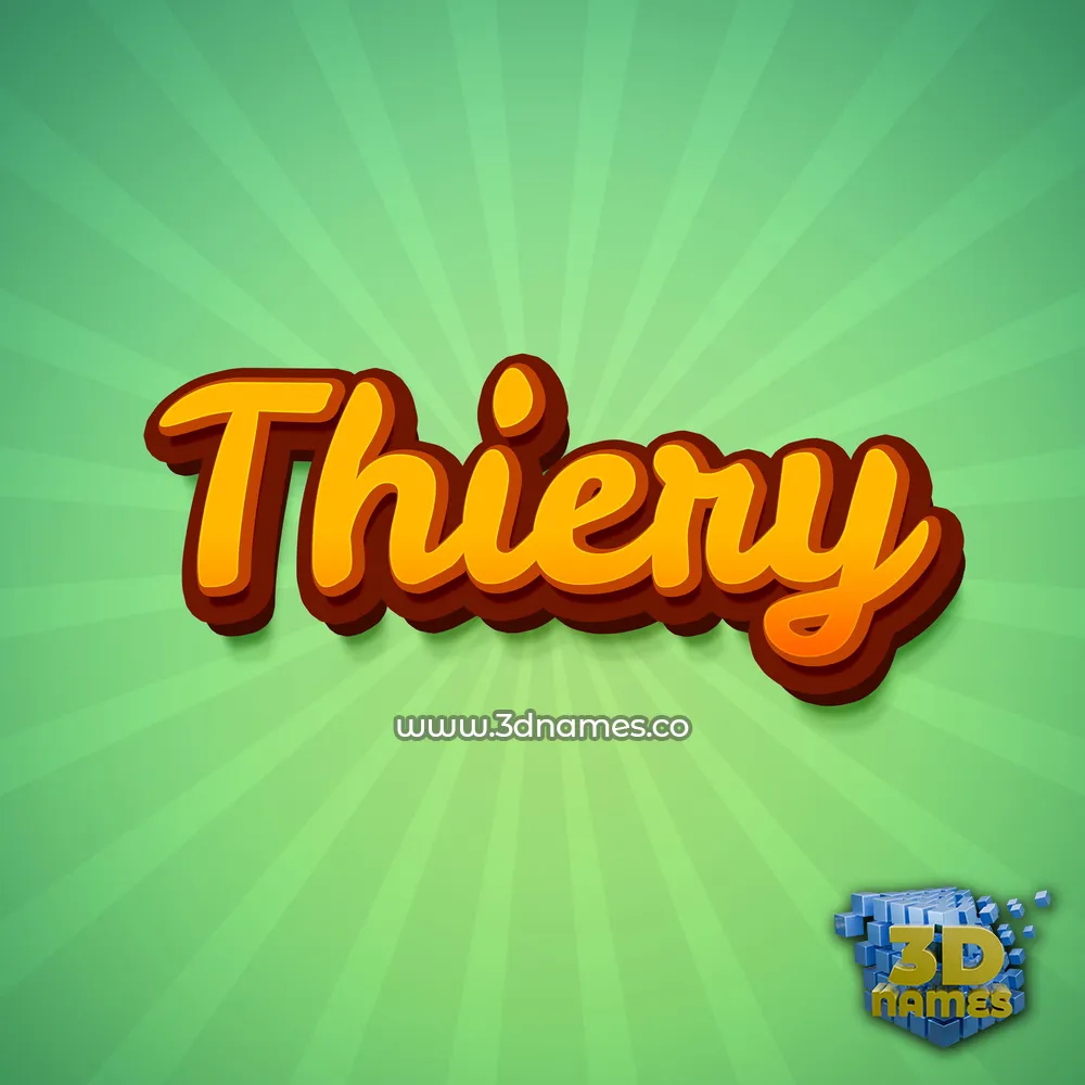 thiery in Green Rays style - 3D name wallpaper