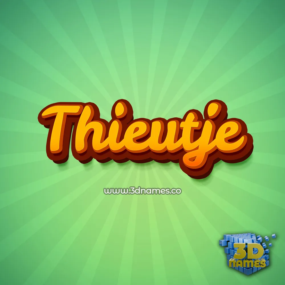 thieutje in Green Rays style - 3D name wallpaper