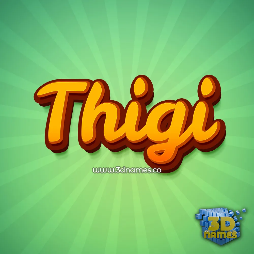 thigi in Green Rays style - 3D name wallpaper