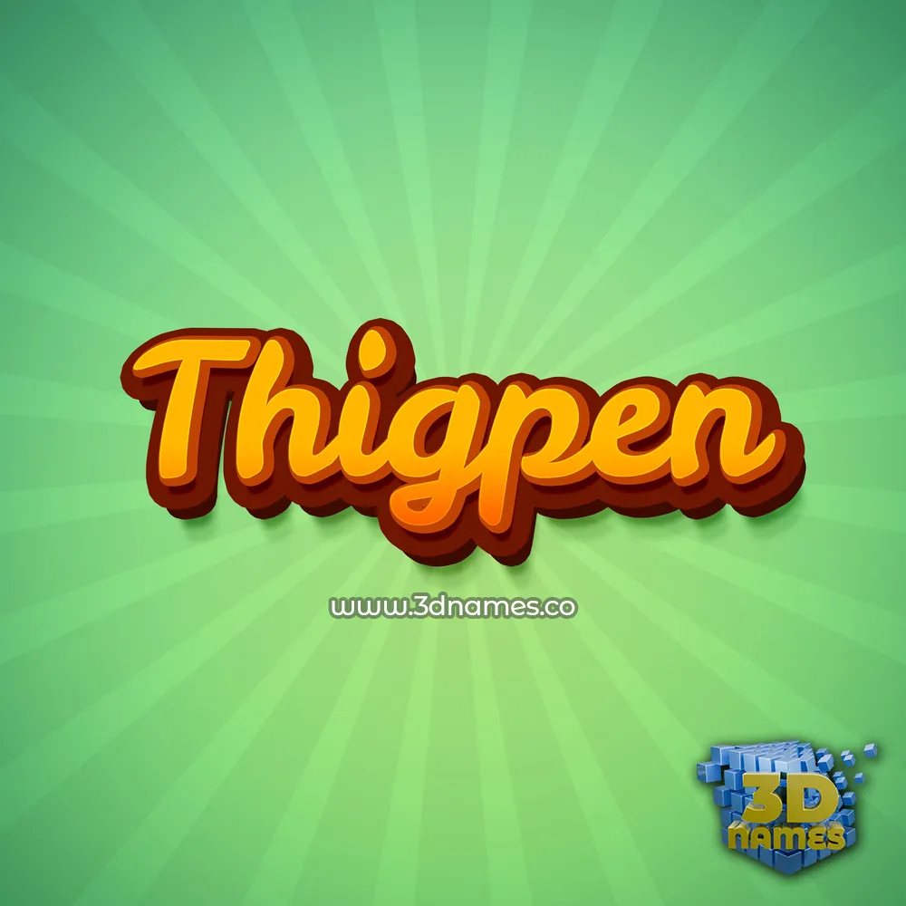 thigpen in Green Rays style - 3D name wallpaper