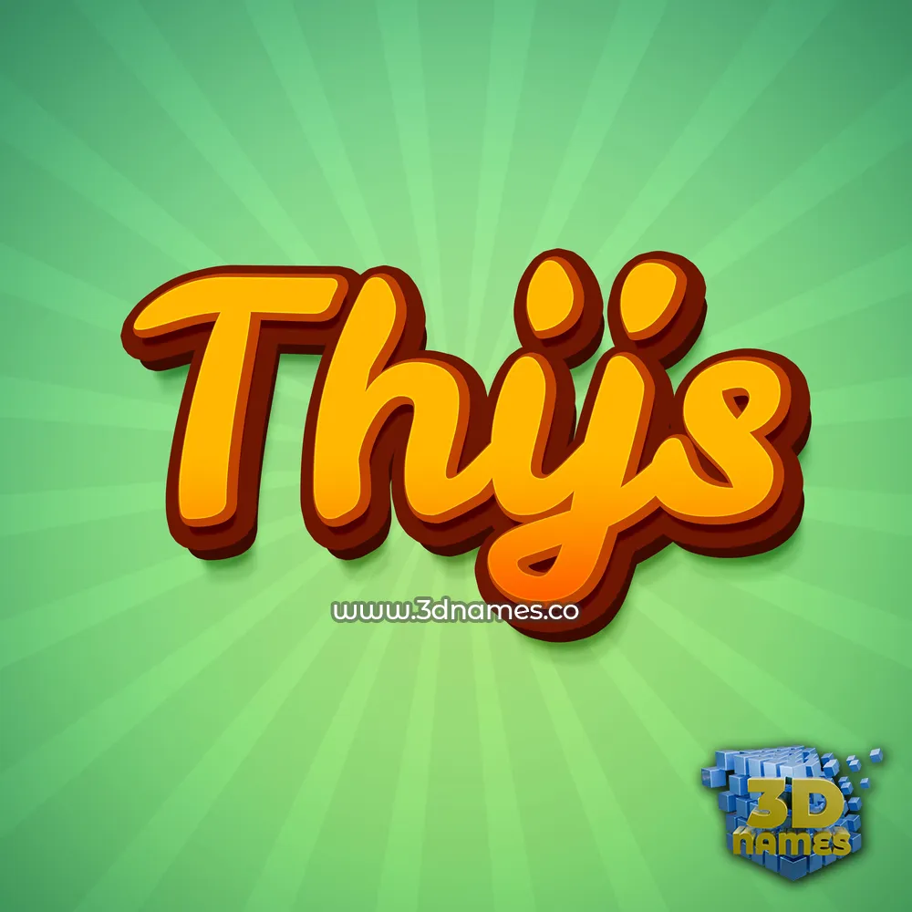thijs in Green Rays style - 3D name wallpaper