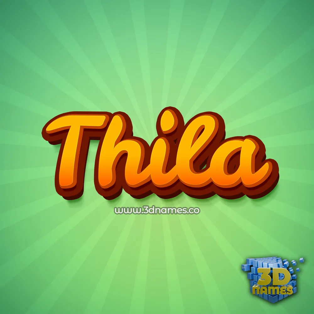 thila in Green Rays style - 3D name wallpaper