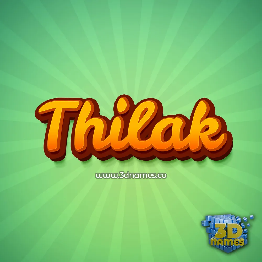 thilak in Green Rays style - 3D name wallpaper