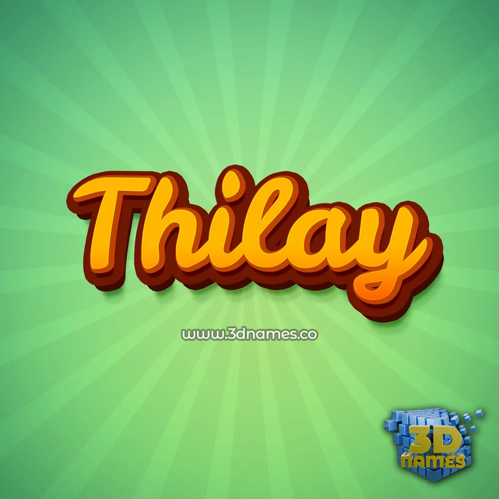 thilay in Green Rays style - 3D name wallpaper