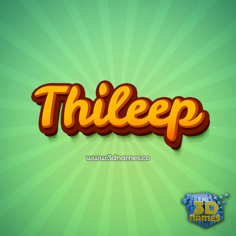 thileep in Green Rays style - 3D name wallpaper