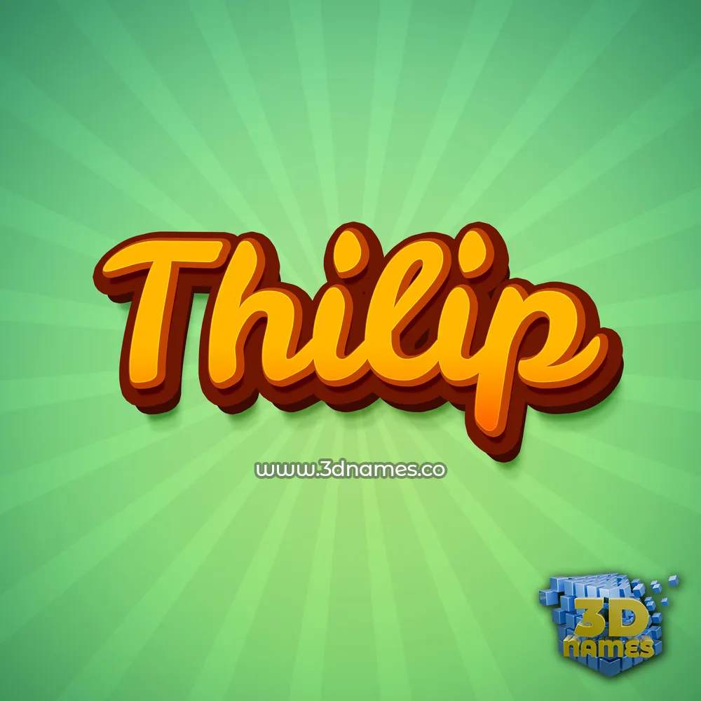 thilip in Green Rays style - 3D name wallpaper
