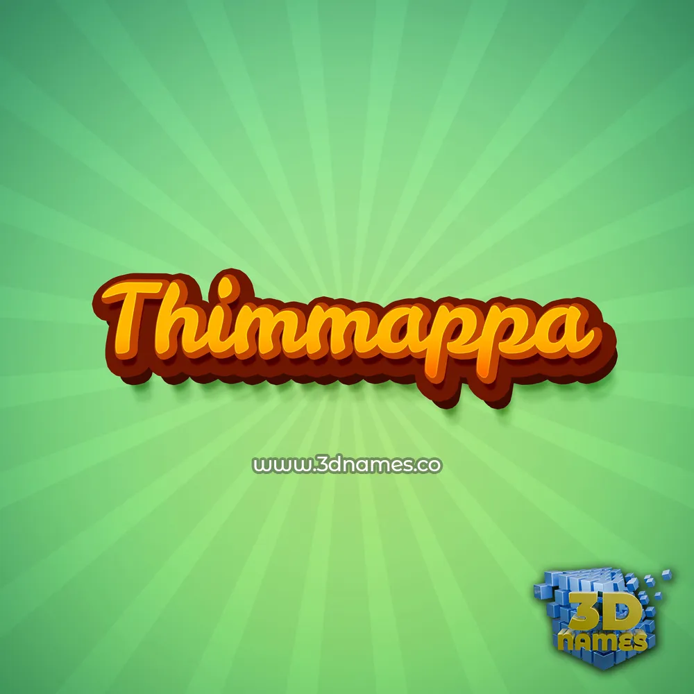 thimmappa in Green Rays style - 3D name wallpaper