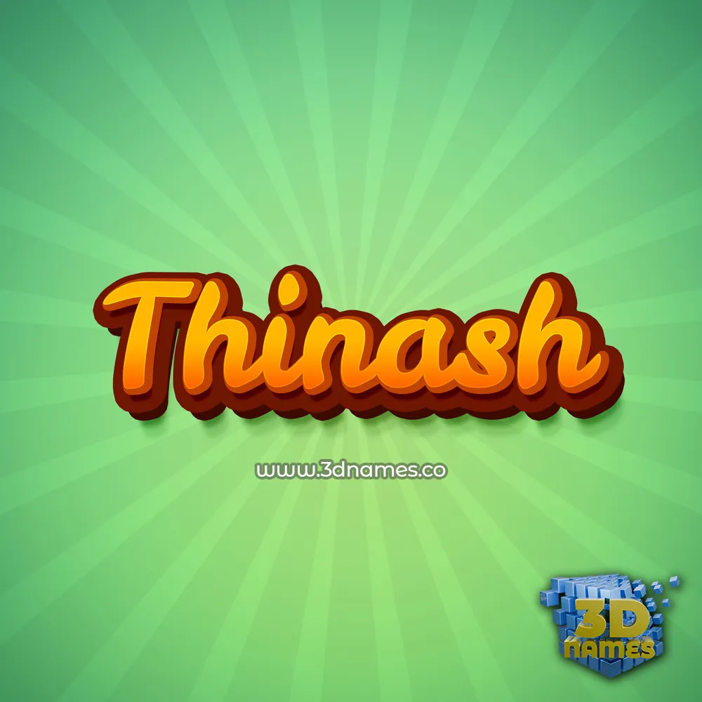 thinash in Green Rays style - 3D name wallpaper