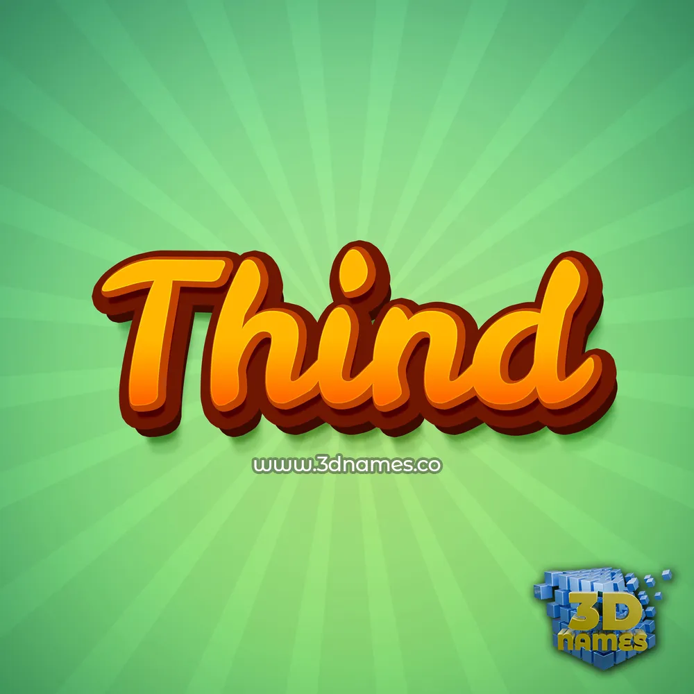 thind in Green Rays style - 3D name wallpaper
