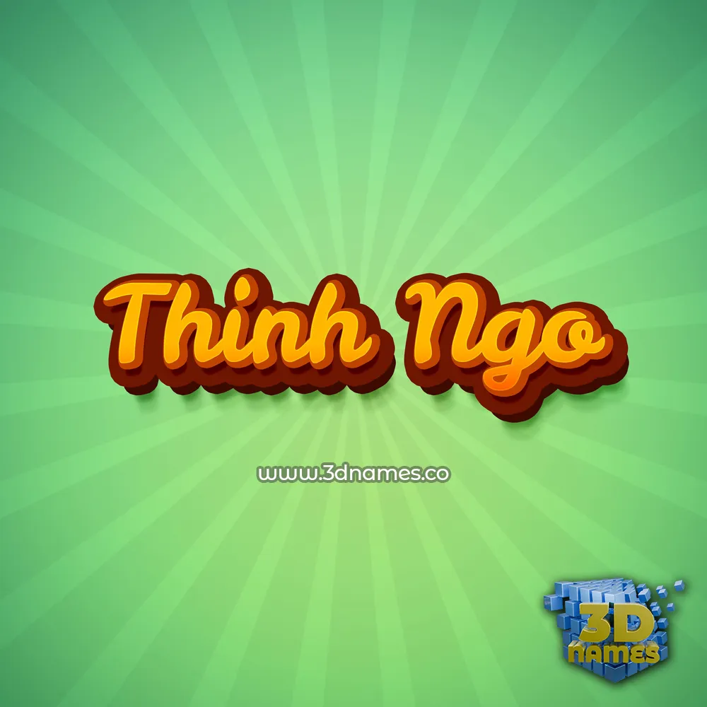 thinh ngo in Green Rays style - 3D name wallpaper