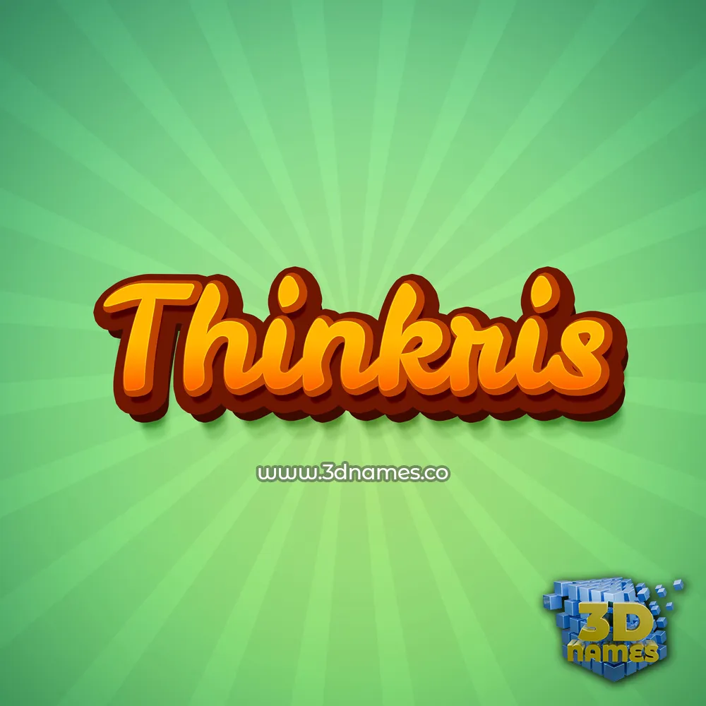 thinkris in Green Rays style - 3D name wallpaper