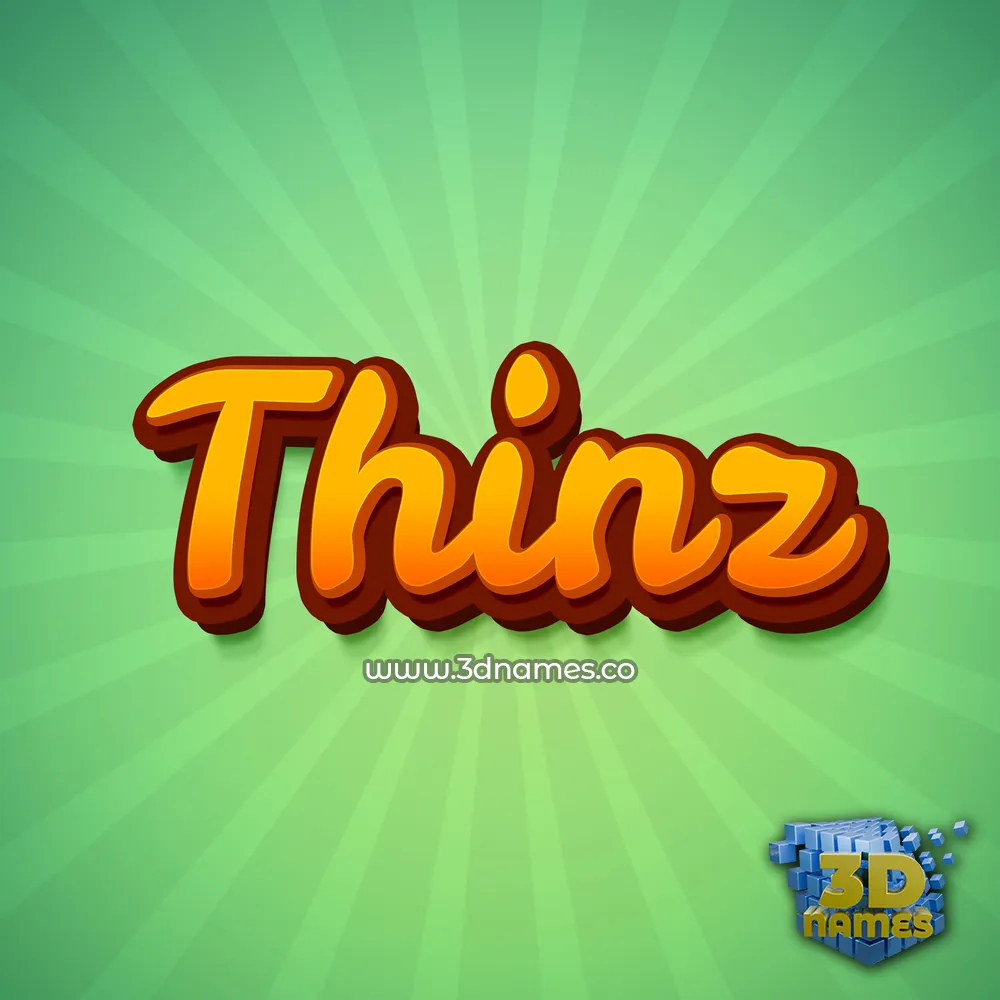 thinz in Green Rays style - 3D name wallpaper