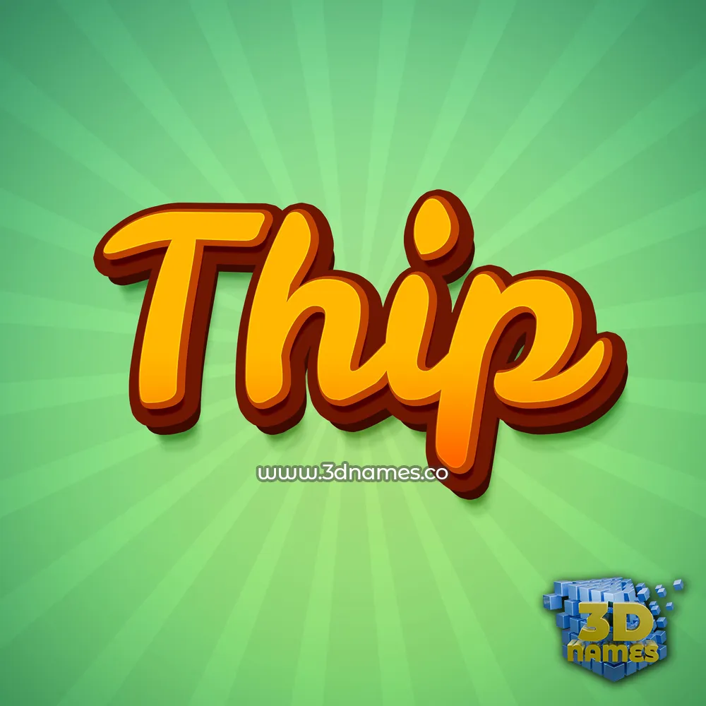 thip in Green Rays style - 3D name wallpaper