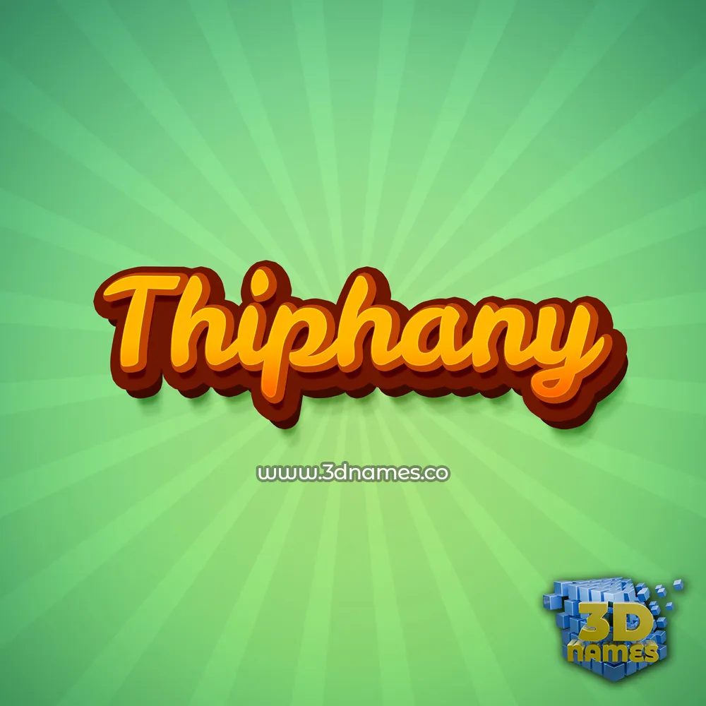 thiphany in Green Rays style - 3D name wallpaper