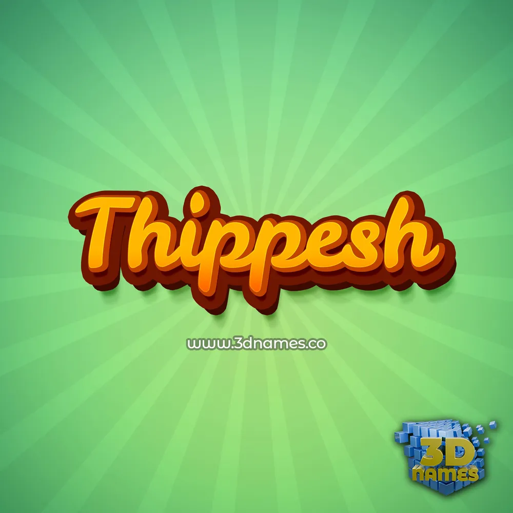 thippesh in Green Rays style - 3D name wallpaper