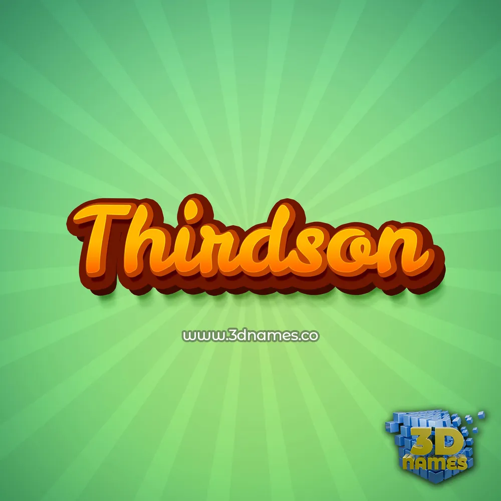 thirdson in Green Rays style - 3D name wallpaper