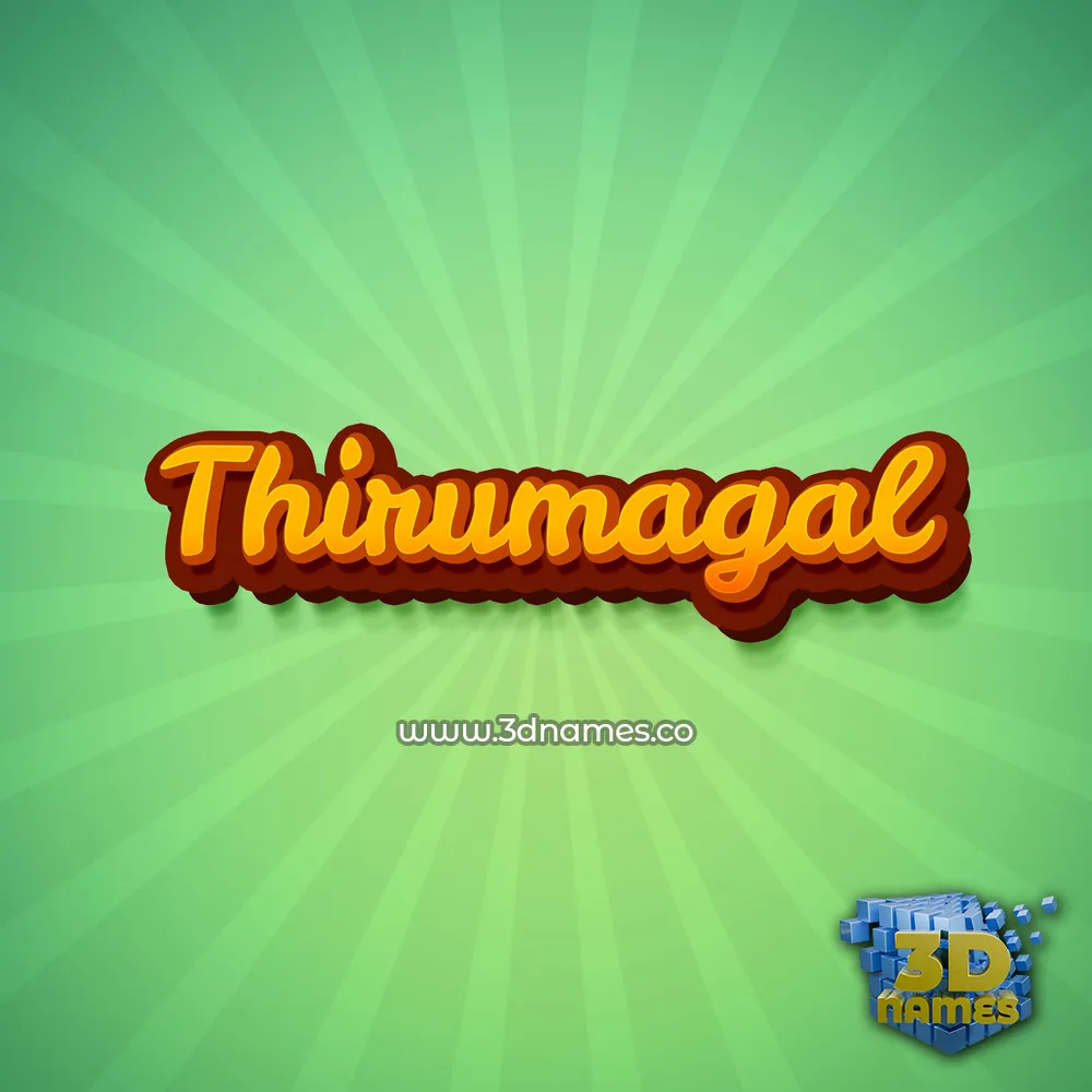 thirumagal in Green Rays style - 3D name wallpaper