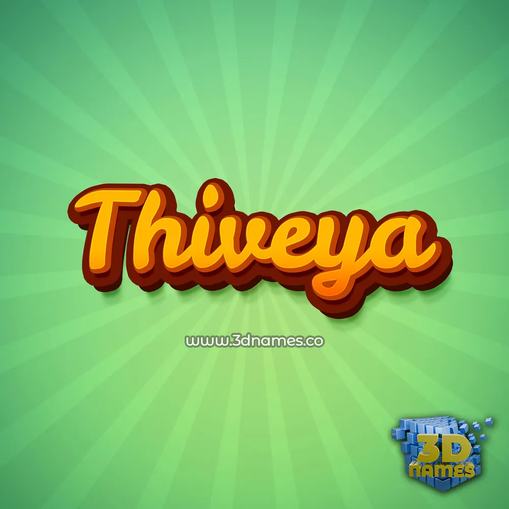 thiveya in Green Rays style - 3D name wallpaper