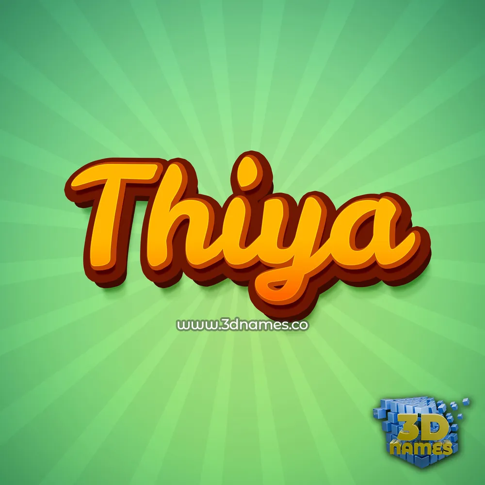 thiya in Green Rays style - 3D name wallpaper
