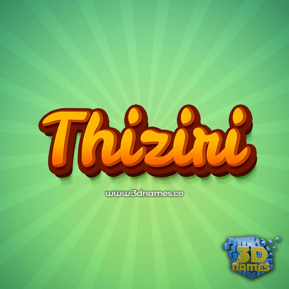 thiziri in Green Rays style - 3D name wallpaper