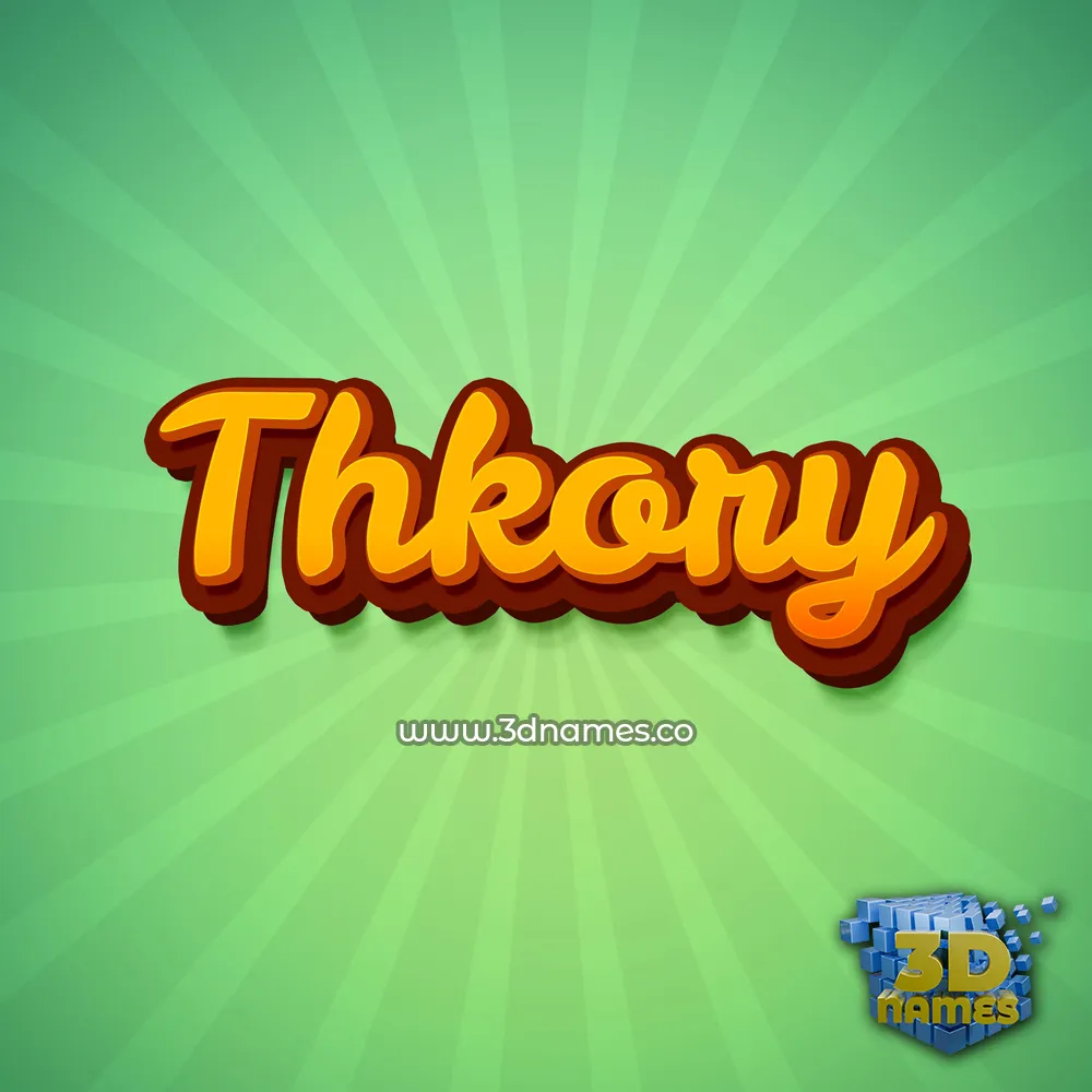 thkory in Green Rays style - 3D name wallpaper