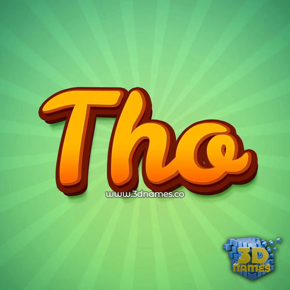 tho in Green Rays style - 3D name wallpaper