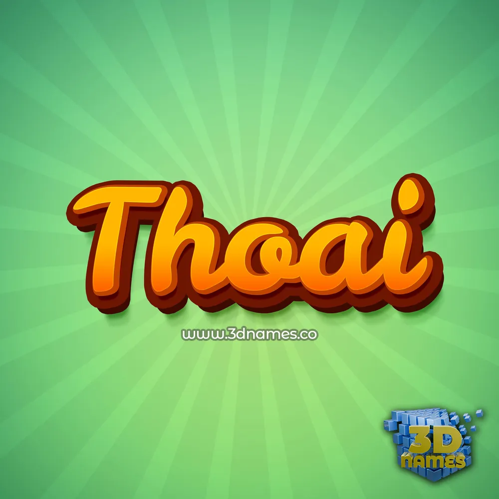 thoai in Green Rays style - 3D name wallpaper