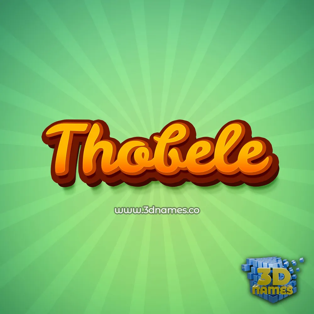 thobele in Green Rays style - 3D name wallpaper