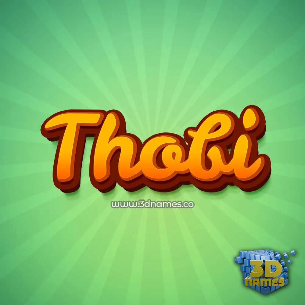 thobi in Green Rays style - 3D name wallpaper