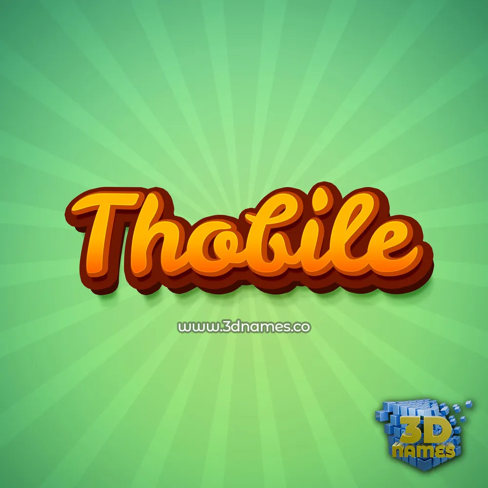 thobile in Green Rays style - 3D name wallpaper